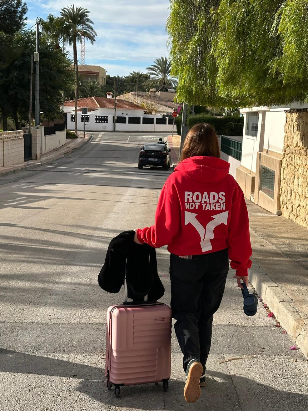 Roads not taken Hoodie red